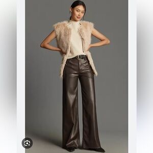 rag & bone Sofie Faux-Leather Wide-Leg Pants 30 $318 NWT